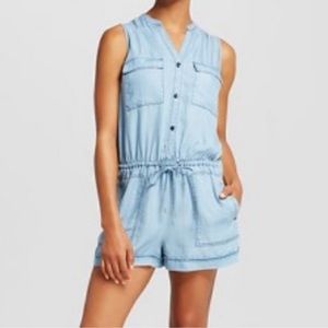 Mossimo Light Wash Romper with Adjustable Waistband